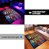 billiga Svartljus Mattor-blacklight matta uv-reaktiv glöd i mörkret område matta köksmatta halkfri oljesäker tree of life boho golvmatta vardagsrum matta inomhus utomhusmatta sovrum dekor badrumsmatta entrématta dörrmatta