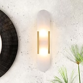 economico Luci da parete-applique da parete a led in marmo ovale applique moderna luce calda apparecchio di illuminazione moderna lampade da parete per interni camera da letto sala da pranzo rame 110-240v