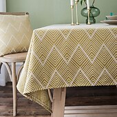 cheap Tablecloth-Nordic Style Thickened Cotton Linen Dining TableCloth, Anti Scalding and Anti Slip Tea TableCloth, Rectangular Desk Mat, TV Cabinet Decorative Cloth