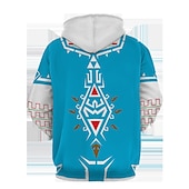tanie Grafika postaci z kreskówek i filmów-The Legend of Zelda Połączyć Bluza z Kapturem Anime 3D Przednia kieszeń Graficzny Na Dla par Męskie Damskie Dla dorosłych Karnawał Bal maskowy Druk 3D Impreza Codzienne