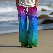 abordables Pantalons décontractés imprimés pour hommes-Cachemire Rétro Vintage Homme Impression 3D Pantalon Extérieur Usage quotidien Vêtement de rue Polyester Jaune Rouge Bleu S M L Taille médiale Élasticité Pantalon
