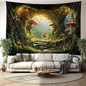 billige landskapsteppe-trippy sopp hule hengende billedvev veggkunst stor billedvev veggmaleri dekor fotografi bakteppe teppe gardin hjem soverom stue dekorasjon