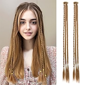 cheap Crochet Hair-Clip in Braids Hair Extensions REECHO 6 PCS Clip in Hair Extensions Baby Braids Braids for Summer and Party 22 Long Natural Soft Synthetic Hairpieces