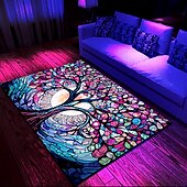 billiga Svartljus Mattor-blacklight matta uv-reaktiv glöd i mörkret område matta köksmatta halkfri oljesäker tree of life boho golvmatta vardagsrum matta inomhus utomhusmatta sovrum dekor badrumsmatta entrématta dörrmatta