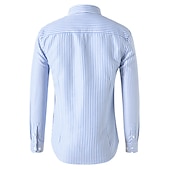 cheap Men&#039;s Button Down Shirts-Men&#039;s Shirt Dress Shirt Button Down Shirt Black White Red Long Sleeve Stripes Lapel Spring &amp;  Fall Office &amp; Career Wedding Party Clothing Apparel
