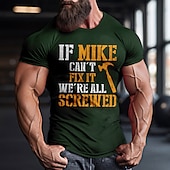 economico Magliette divertenti da uomo-Per uomo Pop art Frasi e citazioni Personaggio e slogan Aggiusto le cose Manica corta maglietta Stampa 3D Girocollo Camicia Giornaliero Esterno Informale Feste Informale Per eventi Nero Borgogna Verde