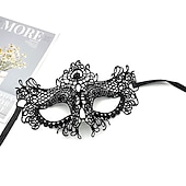 abordables accessoires de photomaton-Masque de fête en dentelle pour adultes, 10 pièces, demi-visage, boule masquée, accessoires d&#039;halloween pour femmes, masque pour les yeux amusant noir