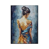preiswerte Nude Art-Handgefertigtes Ölgemälde auf Leinwand, Wandkunst, Dekoration, modernes abstraktes Figurenporträt, Mädchenrücken, für Heimdekoration, gerolltes, rahmenloses, ungedehntes Gemälde