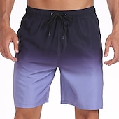 billiga simshorts för män-Herr Boardshorts Badkläder Badshorts Strand Simbassäng Andningsfunktion Snabb tork Löpning Fritid Snörning Elastisk midja Foder Lutning Knelängd Gymnastik Sportkläder Rodnande Rosa Blå Microelastisk