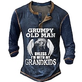 cheap Funny Words-Men&#039;s Graphic Letter I Fix Stuff Henley Shirt Tee Long Sleeve 3D Print Fashion Designer Comfort Casual Daily Wear Going out Spring &amp;  Fall 1 2 3 Black Navy Blue Henley Henley T-Shirt