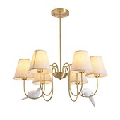 economico Modello sputnik-lampadario sputnik vintage in ottone dorato a 6/8/10 luci paralume unico in tessuto svasato durante la luce lampada da soffitto a collo di cigno in metallo unica per soggiorno corridoio-rame
