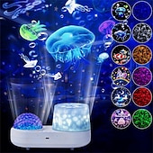tanie światła projektora gwiazdy galaktyki-projektor światła oceanu do sypialni obracanie o 360 stopni lampki nocne projektor 6 kolorów dwuwarstwowy efekt projekcji stereo galaxy projekcja lampka nocna zabawki dla dzieci urodziny