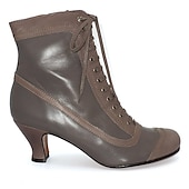 levne 30. léta-Dámské Boty Boty na knoflíky Větší velikosti Boty na podpatku Venkovní Párty Denní Barevné bloky Kotníkové boty Booties Nízký tenký Oblá špička Elegantní prázdniny Vinobraní Umělá kůže Šněrování