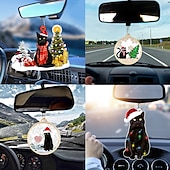 economico Addobbi per l&amp;#39;albero di Natale-ornamento da appendere per auto, portachiavi in acrilico stampato piatto 2D, ornamento in acrilico opzionale e confezione di regali commemorativi per gli accessori dello specchietto retrovisore dell&#039;auto