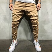 cheap Cargo Pants-Men&#039;s Cargo Pants Trousers Track Pants Jogging Pants Outdoor Athleisure Daily Sports Soft Comfortable Pocket Drawstring Elastic Waist Plain Full Length Fashion Casual Activewear Black Khaki