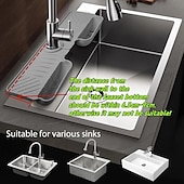 cheap Storage &amp; Organization-Adjustable Silicone Sponge Holder, Faucet Water Catcher Mat, 2 IN 1 Absorbent Faucet Splash Mat, Draining Faucet Water Catcher Mat, Sponge Holder Over Faucet Sink Organizer, Kitchen Bathroom Sink Acce