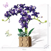 baratos Brinquedos de Montar-presentes de dia das mulheres presente de dia dos namorados compatível com le-go rose bloco de construção enfeites de flores g5010 bloco de construção borboleta orquídea bonsai buquê presentes de dia