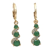 abordables Pendientes-Mujer Pendientes colgantes Pendiente Estilo retro Alegría Elegante Vintage Moda Lujo Dulce Aretes Joyas Rojo claro / Verde / Arco Iris Para Boda Víspera de Todos los Santos Regalo 1 Par
