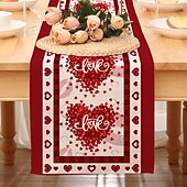 cheap Table Runners-Valentines Day Table Runner Holiday Table Runner Seasonal Farmhouse Burlap Table Cloth for Wedding Anniversary Home Kitchen Dinner Table Party Decor