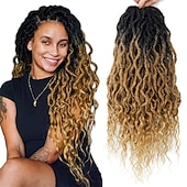 cheap Crochet Hair-Faux Locs Crochet Hair For Black Women Soft Locs 24 Inch Goddess Crochet Hair Curly Ends Dreadlocks Boho Style Synthetic Braiding Hair Extensions