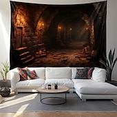 billiga landskap gobeläng-underjordisk grotta hängande gobeläng väggkonst stor gobeläng väggmålning dekor fotografi bakgrund filt gardin hem sovrum vardagsrum dekoration