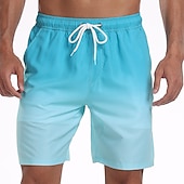 billiga simshorts för män-Herr Boardshorts Badkläder Badshorts Strand Simbassäng Andningsfunktion Snabb tork Löpning Fritid Snörning Elastisk midja Foder Lutning Knelängd Gymnastik Sportkläder Rodnande Rosa Blå Microelastisk