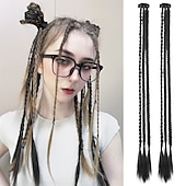 cheap Crochet Hair-Clip in Braids Hair Extensions REECHO 6 PCS Clip in Hair Extensions Baby Braids Braids for Summer and Party 22 Long Natural Soft Synthetic Hairpieces