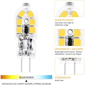 お買い得  LEDバイピンライト-g4 led 電球 ac/dc 12v g4 バイピンベースライト調光可能 g4 20 ワットハロゲン電球交換ウォームホワイト 3000 k/ホワイト 6000 k クリアカバー 5 パック