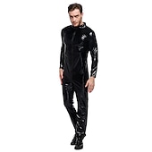 olcso Fényes-Zentai öltöny Szerepjáték Jelmezek Cicaruha Farsangi jelmez Overall Férfi Női Beépített stílus Tömör szín Spandex Latex Ruha mert Farsang Felnőttek
