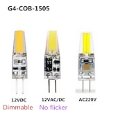Χαμηλού Κόστους LED Bi-pin Λάμπες-10 τμχ led cob g4 3w λαμπτήρας λαμπτήρας 1505 cob λαμπτήρας σιλικόνης ac/dc 12v 220v dc12v 360 γωνία δέσμης αντικατάσταση λαμπτήρων led αλογόνου φώτα πολυέλαιου