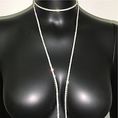 preiswerte Zubehör und mehr-Halsketten Körper-Kette / Bauchkette Para Cuerpo Elegant und luxuriös Glanz Sexy Strass Für Scheibe Cosplay Karneval Damen Modeschmuck Modeschmuck