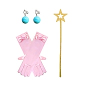 abordables Accesorios usables-Combinación de joyas biqi de princesa melocotón rosa, accesorios de princesa melocotón súper melocotón para niños