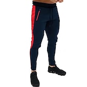 cheap Men&#039;s Active Pants-Men&#039;s Trousers Track Pants Jogging Pants Outdoor Athleisure Daily Sports Soft Comfortable Pocket Drawstring Elastic Waist Color Block Full Length Fashion Casual Activewear Wine Red Black Micro-elastic