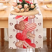 cheap Table Runners-Valentines Day Table Runner Holiday Table Runner Seasonal Farmhouse Burlap Table Cloth for Wedding Anniversary Home Kitchen Dinner Table Party Decor