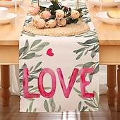 cheap Table Runners-Valentines Day Table Runner Holiday Table Runner Seasonal Farmhouse Burlap Table Cloth for Wedding Anniversary Home Kitchen Dinner Table Party Decor