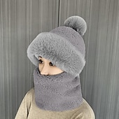 cheap Home Hats-3-in-1 Beanie Hat Women's Cycling Windproof Scarf Hat, Winter Windproof Hat, Thicken Warm Cycling Cap Thermal Neck Warmer