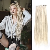 abordables Crocheter les cheveux-Extension Droit Tresses de boîte Cheveux Synthétiques Rajouts de Tresses 20 pièces