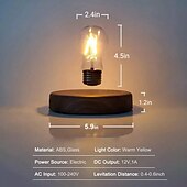 cheap Decorative Lights-Magnetic Levitating Floating Wireless LED Light Bulb Bedside Lamp Magic Desk Lamp Suitable for Room and Office Decoration