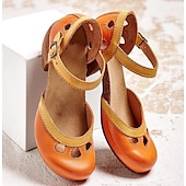 cheap Block Heels-Women&#039;s Vintage Green Mary Jane Faux Leather Heels with Cutout Design and Adjustable Strap – Comfortable Retro Block Heel Shoes for Casual and Formal Occasions