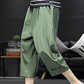 baratos Calções Estilo Casual-Homens Shorts ativos Calção Shorts casuais Calças Capri Bolsos Com Cordão Cintura elástica Tecido Conforto Comprimento da panturrilha Ao ar livre Diário Feriado Misto de Algodão Roupa de rua à moda
