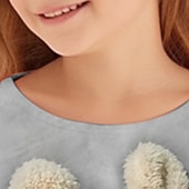 abordables Animaux 3D de Fille-Fille 3D Chien Tee-shirts Chemises manche longue 3D effet Printemps Automne Actif Mode Le style mignon Enfants 3-12 ans 4-12 ans Col Ras du Cou Extérieur Casual du quotidien Standard