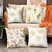 economico stile floreale e vegetale-1 federa per cuscino in velluto, motivo floreale&amp;amp;Piante Classiche Pastorali Quadrate Tradizionali Classiche Cuscini Da Esterno Per Divano Divano Letto Poltroncine Dorate