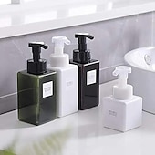 abordables Accessoires pour salle de bains-1 distributeur de savon moussant rechargeable – Flacon pompe de 450 ml pour savon liquide et lotion – Fournitures de salle de bain pratiques et respectueuses de l&#039;environnement.