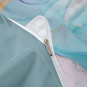 abordables 100% Coton-Parure de lit réversible 100 % satin de coton l.t.home, 300 fils au pouce carré, motif marbre, ensemble de literie Elite, taille Queen et King