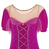 baratos Vestidos de Patinação Artística-Vestidos para Patinação Artística Mulheres Para Meninas Patinação no Gelo Vestidos Roupa Branco Leite Vermelho Escuro Amarelo e amarelo Elastano Elasticidade Alta Competição Roupa para Patinação