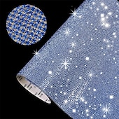 cheap Wearable Accessories-Bling Crystal Drill Rhinestone Shiny Colorful Artificial DiamondCar Sticker Handmade Diy Making Car Decoration 1yard 91cm