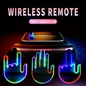رخيصةأون أضواء الديكور-أضواء إصبع LED RGB مضيئة مصباح إصبع السيارة مع تغيير اللون عن بعد