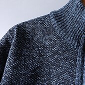 cheap Men&#039;s Pullover Sweater-Men&#039;s Pullover Sweater Jumper Knit Sweater Quarter Zip Pullover Sweater Ribbed Knit Regular Knitted Quarter Zip Plain Stand Collar Keep Warm Modern Contemporary Daily Wear Going out Clothing Apparel