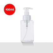 abordables Accessoires pour salle de bains-1 distributeur de savon moussant rechargeable – Flacon pompe de 450 ml pour savon liquide et lotion – Fournitures de salle de bain pratiques et respectueuses de l&#039;environnement.
