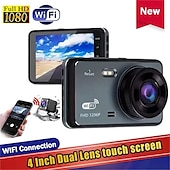 cheap Car DVR-4 Inch Dash Cam 1080P Car DVR Camera Touch Screen Dual-Lens Video Recorder Cycle Recording Video WIFI Driving Recorder